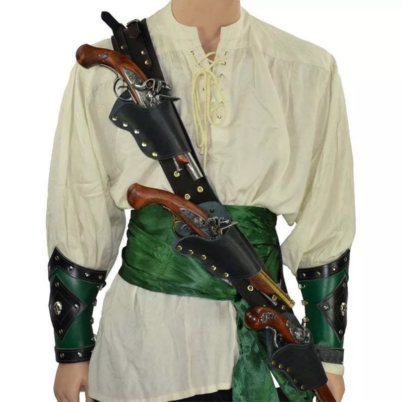 Cosplay Prop Pistol - Ренессанс Пират Флинтлок Пистолет Держатель Кобура