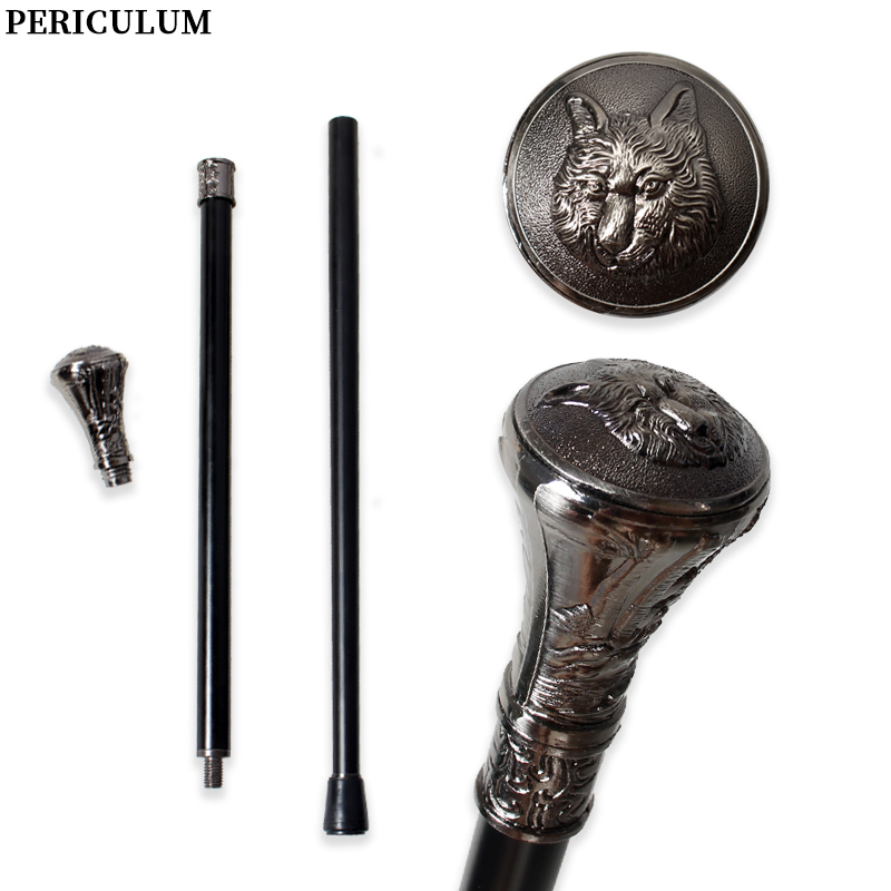 Detachable Cosplay Prop - Антикварная серебряная трость с резной головой