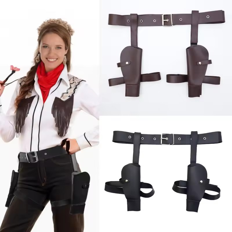 Cosplay Prop Pistol - Винтажный поясной чехол из искусственной кожи