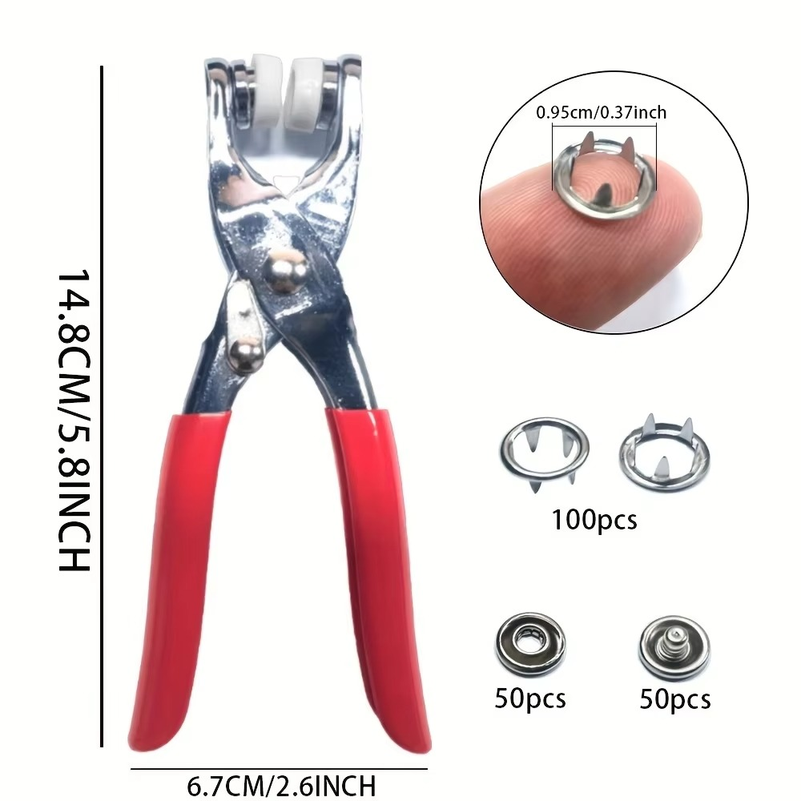 200 металлических пуговиц для  – обзор и цена Snap Fastener Set