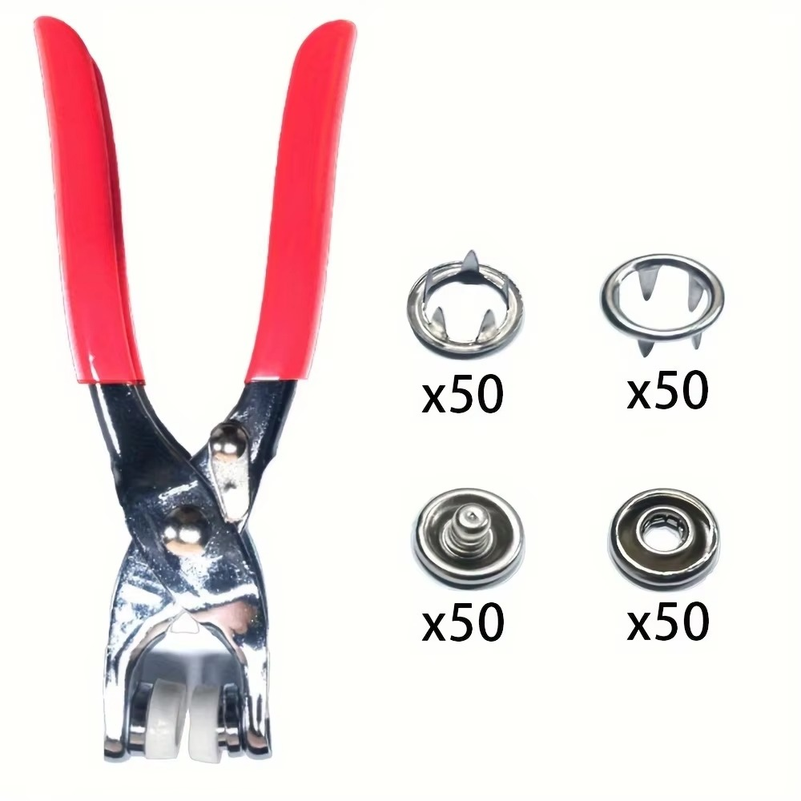 200 металлических пуговиц для  – обзор и цена Snap Fastener Set